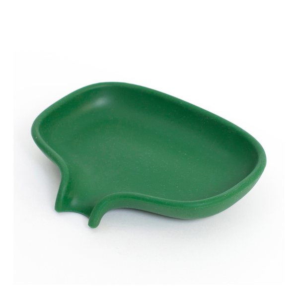 Bosign Flow Draining Soap Dish, Large – Dark Green Silicone