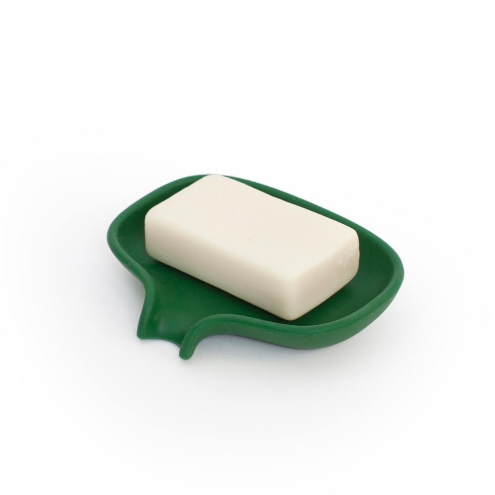 Bosign Flow Draining Soap Dish, Large – Dark Green Silicone – image 3