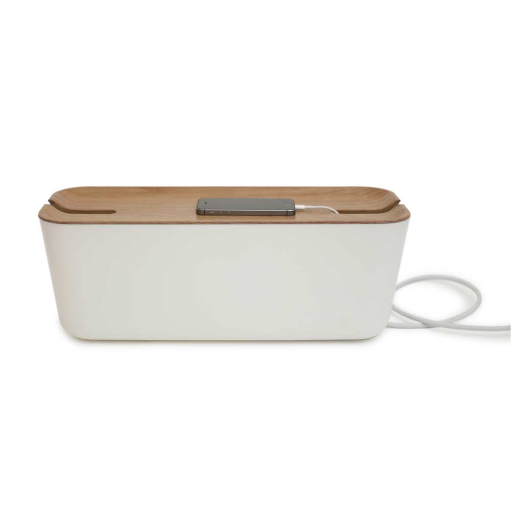 Bosign Hideaway Cable Management Box, XL – White with Natural Lid – image 2