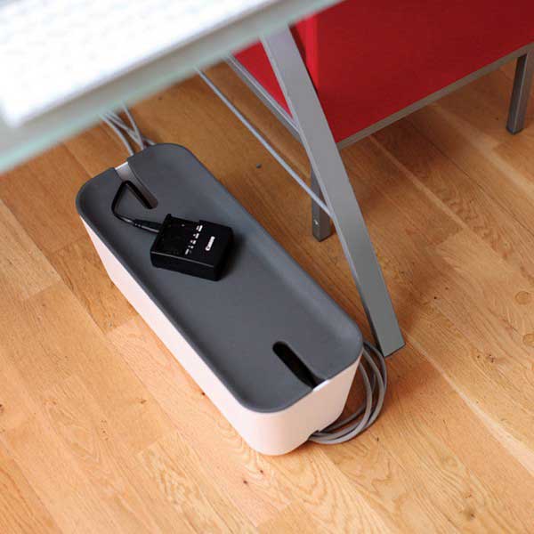Bosign Hideaway Cable Management Box, XL – White with Natural Lid – image 8