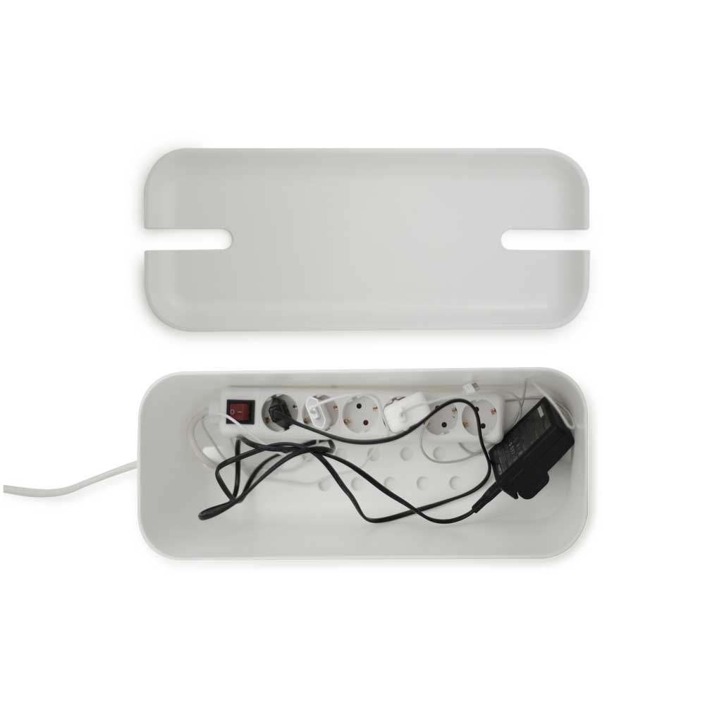 Bosign Hideaway Cable Management Box, XL – White with Natural Lid – image 4