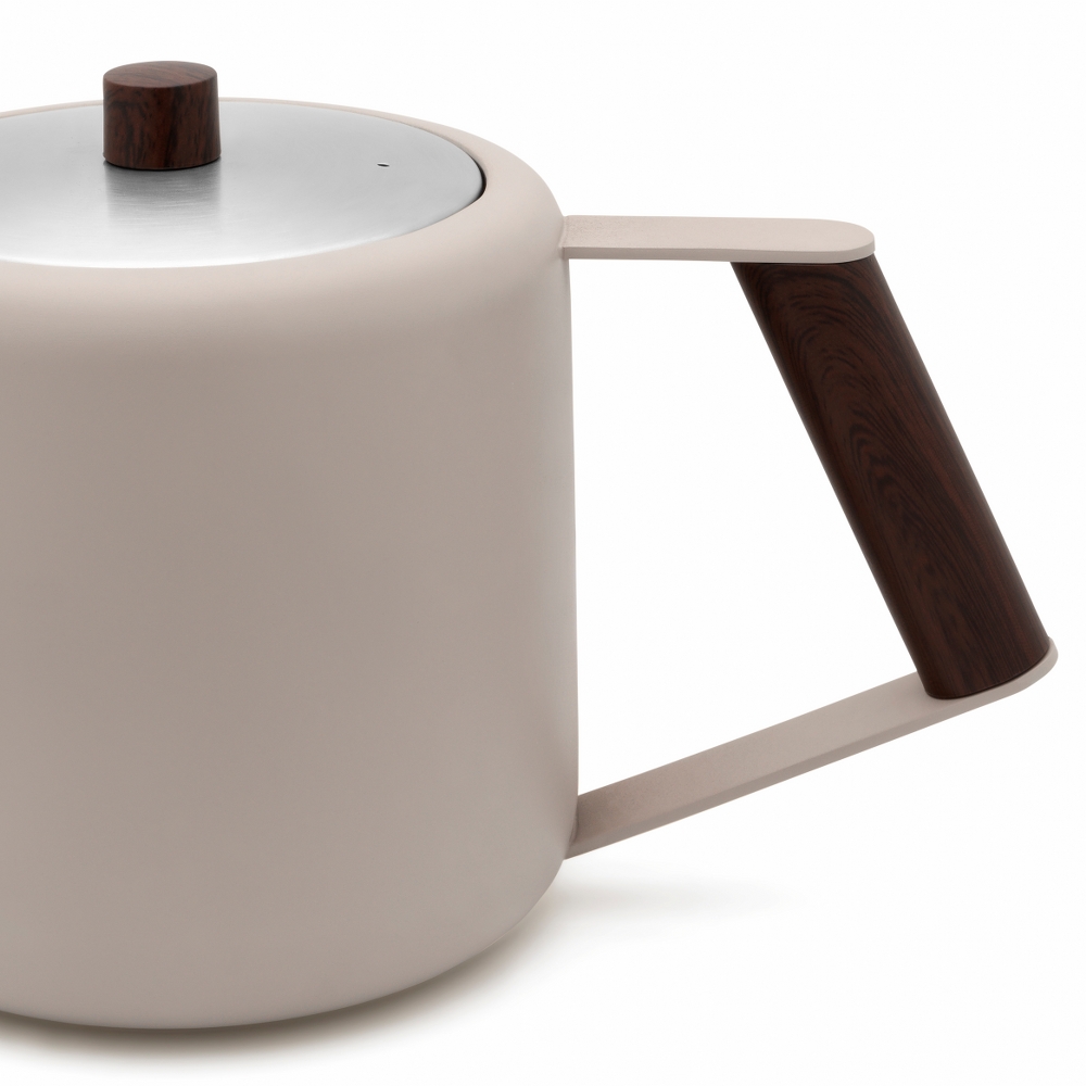 Bredemeijer Duet Boston Double-Walled Teapot 1.1L – Sand with Wood-Look Fittings – image 4