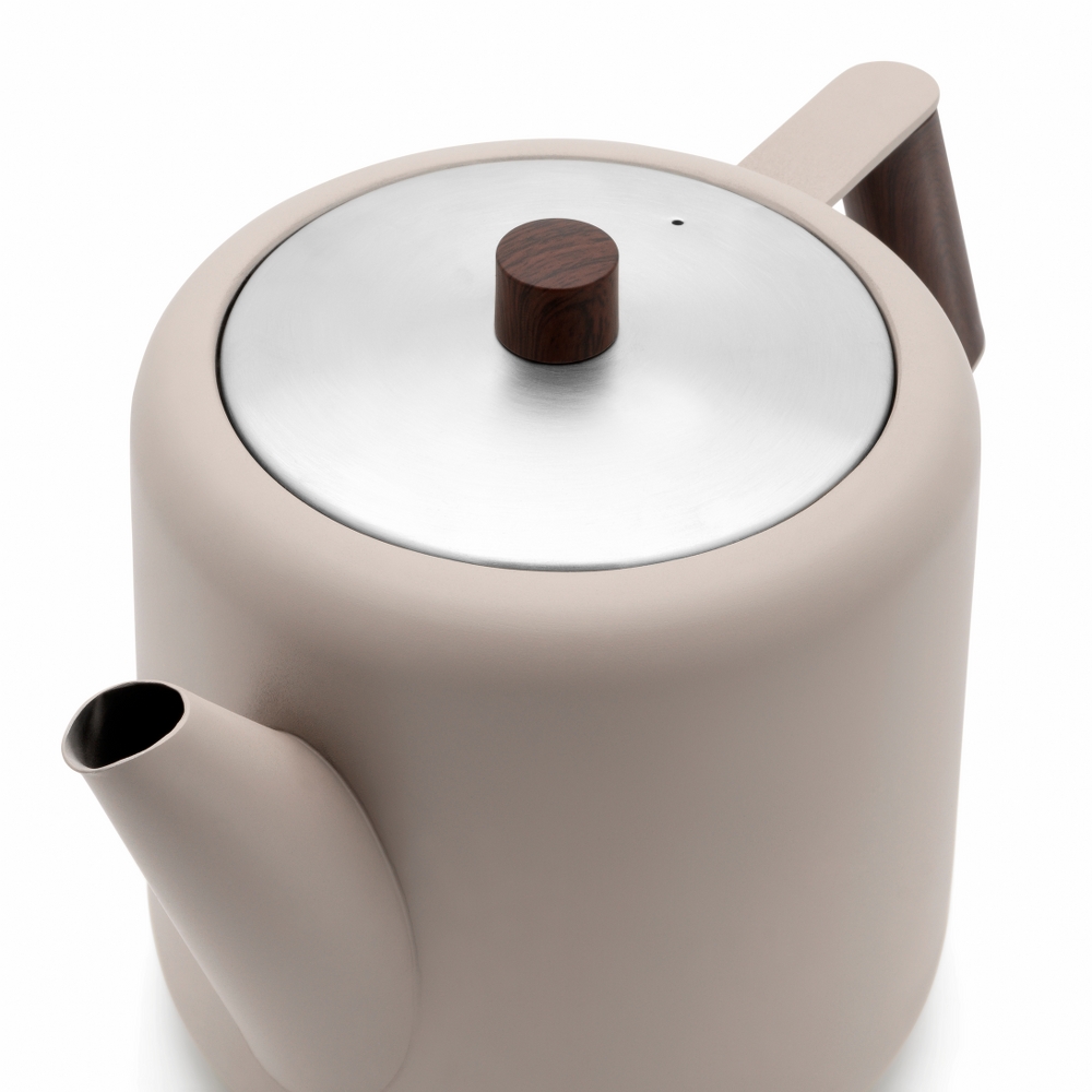 Bredemeijer Duet Boston Double-Walled Teapot 1.1L – Sand with Wood-Look Fittings – image 3