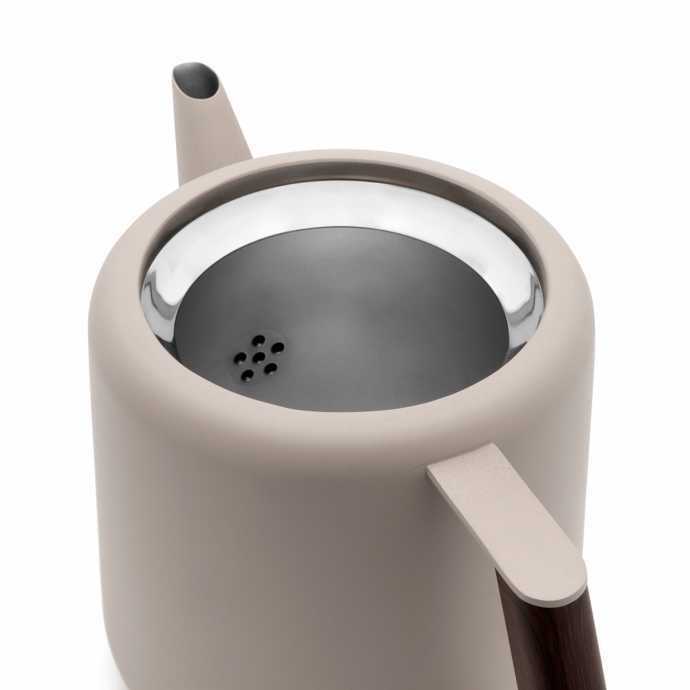 Bredemeijer Duet Boston Double-Walled Teapot 1.1L – Sand with Wood-Look Fittings – image 2