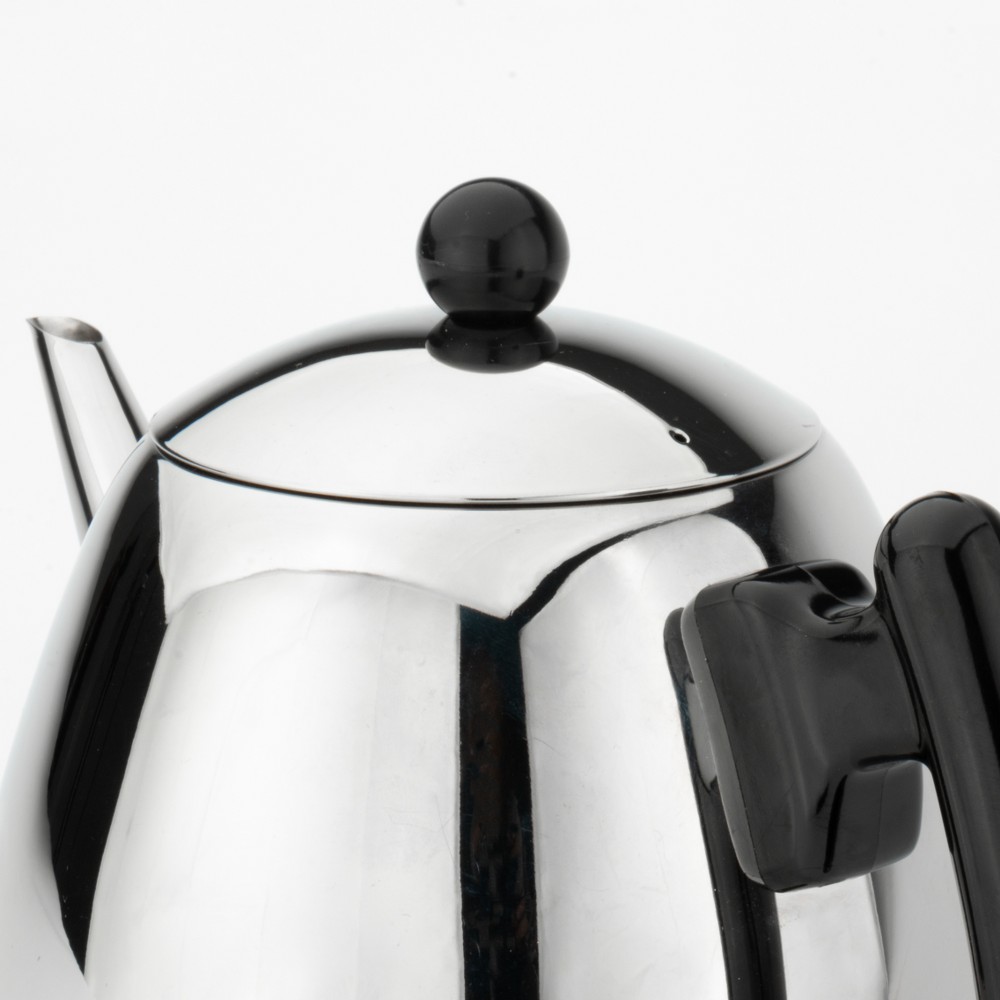 Bredemeijer Duet Classic Double-Walled Teapot 1.2L – Polished Steel, Black Fittings – image 2