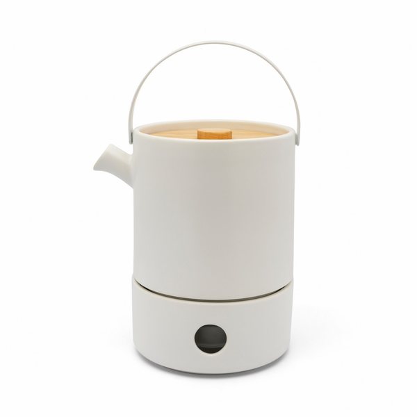 Bredemeijer Umea Stoneware Teapot 1.2L with Warmer – White