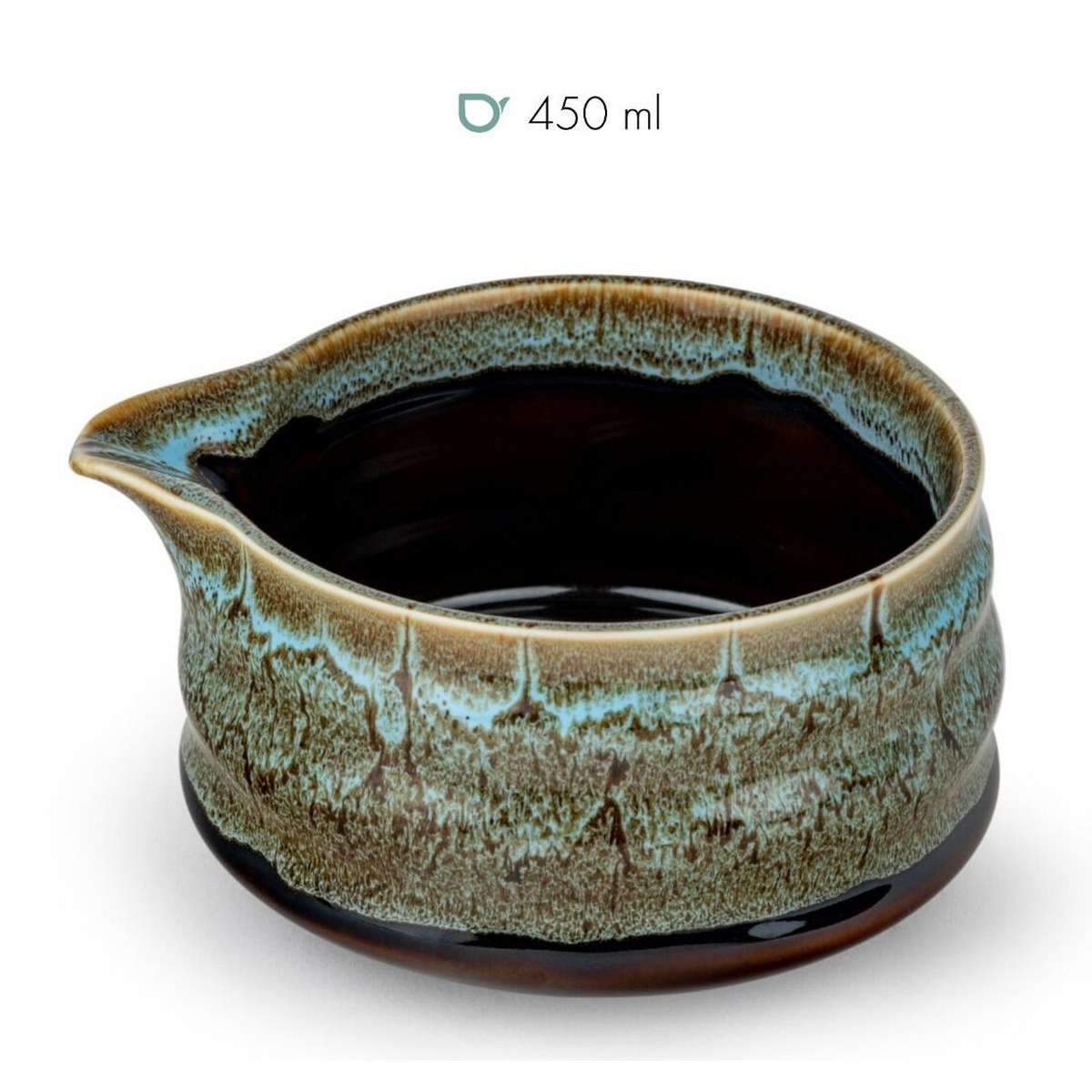 Bredemeijer 4-Piece Matcha Set – Blue & Brown Reactive Glaze – image 2