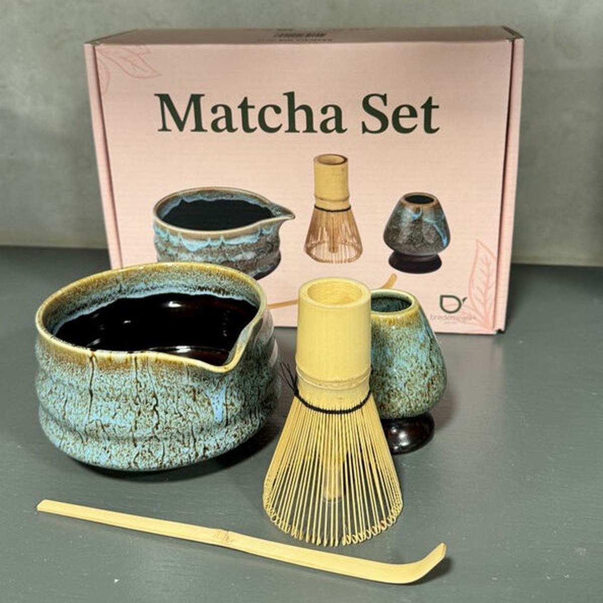 Bredemeijer 4-Piece Matcha Set – Blue & Brown Reactive Glaze – image 7