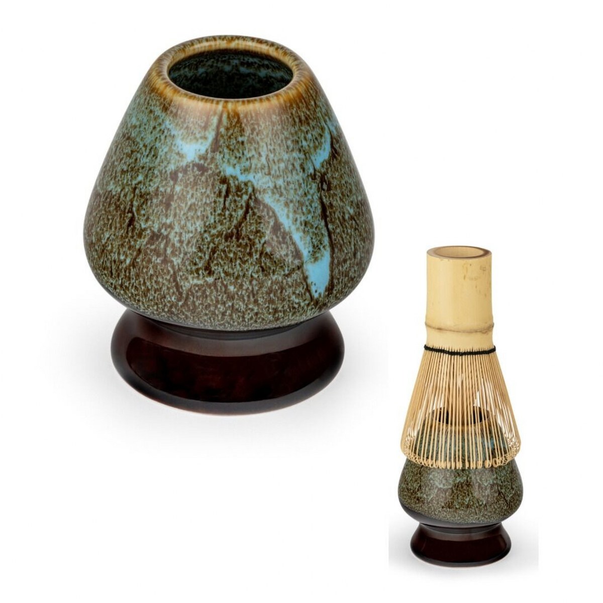 Bredemeijer 4-Piece Matcha Set – Blue & Brown Reactive Glaze – image 6