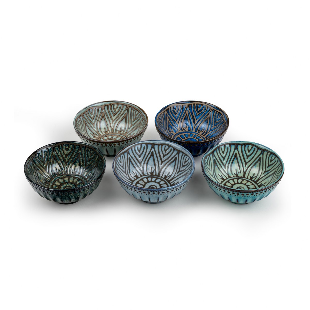 Bredemeijer Jara Porcelain Tea Bowls with Flower Decor, Set of 5 – image 2