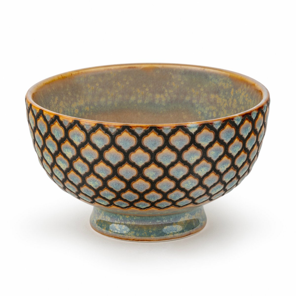 Bredemeijer Sara Footed Porcelain Tea Bowls, Set of 5 – Blue & Green – image 6