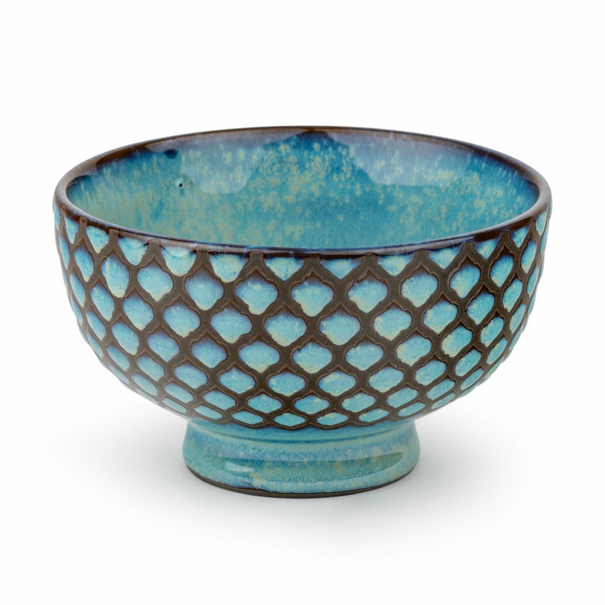 Bredemeijer Sara Footed Porcelain Tea Bowls, Set of 5 – Blue & Green – image 5