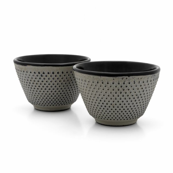 Bredemeijer Jang Cast Iron Tea Cups, Set of 2 – Concrete Grey