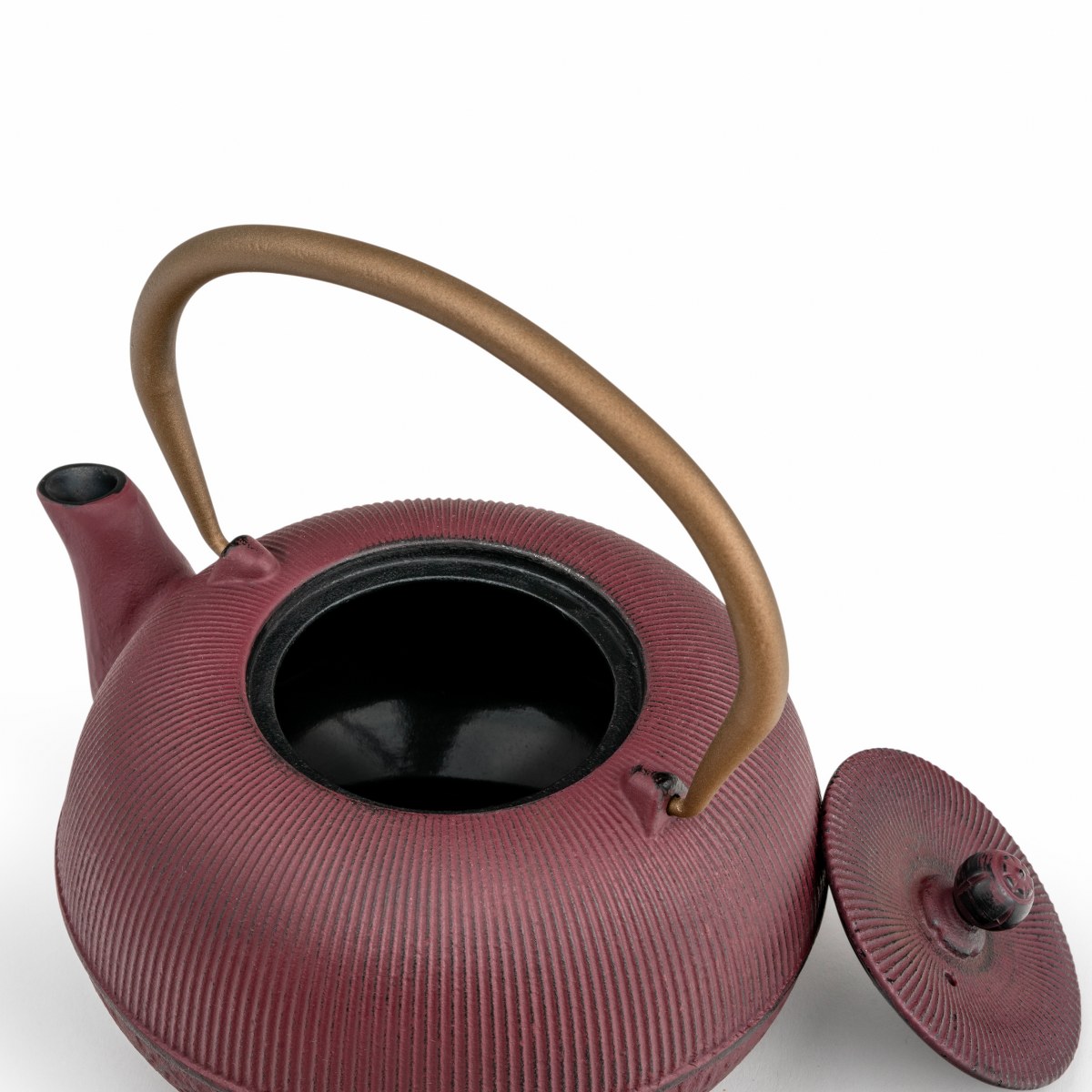 Bredemeijer Sichuan Cast Iron Teapot 1L – Plum with Gold Handle – image 4