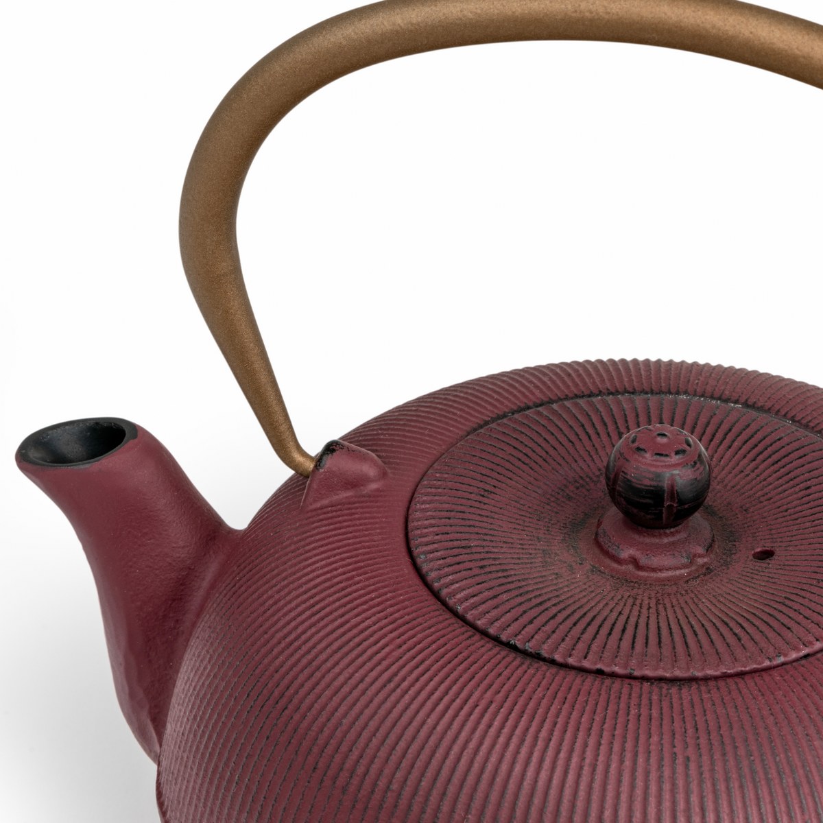 Bredemeijer Sichuan Cast Iron Teapot 1L – Plum with Gold Handle – image 3