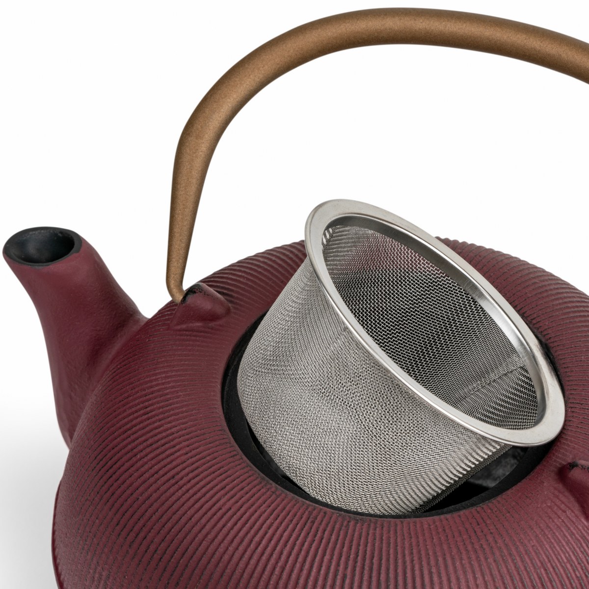 Bredemeijer Sichuan Cast Iron Teapot 1L – Plum with Gold Handle – image 2