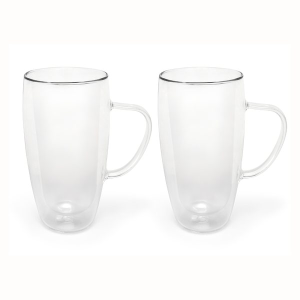 Bredemeijer Double-Walled Glass Mugs 400ml, Set of 2