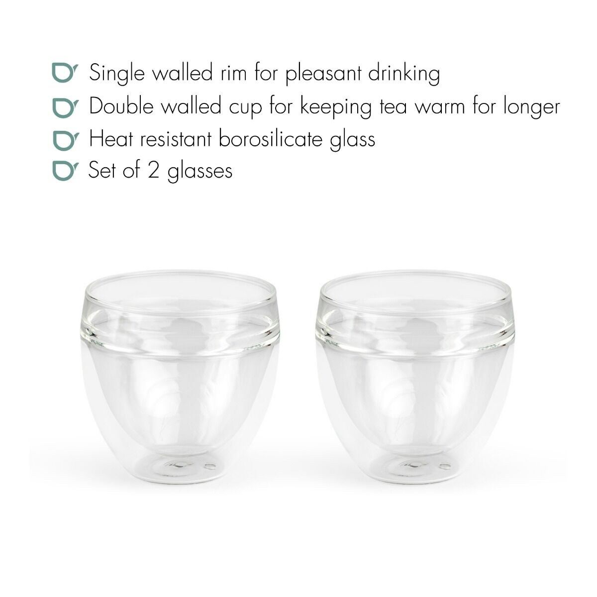 Bredemeijer Teamaster Double-Walled Glass Tea Mugs 200ml, Set of 2 – image 2