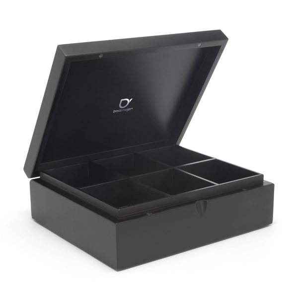 Bredemeijer Bamboo Tea Box with 6 Compartments – Black