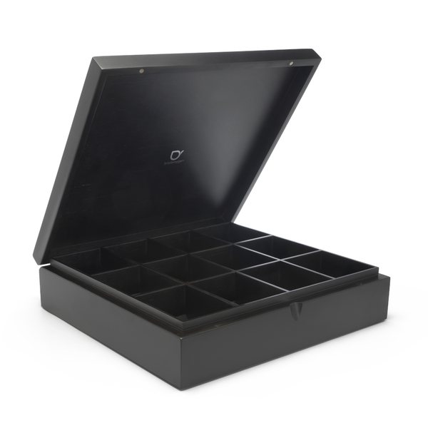Bredemeijer Bamboo Tea Box with 12 Compartments – Black