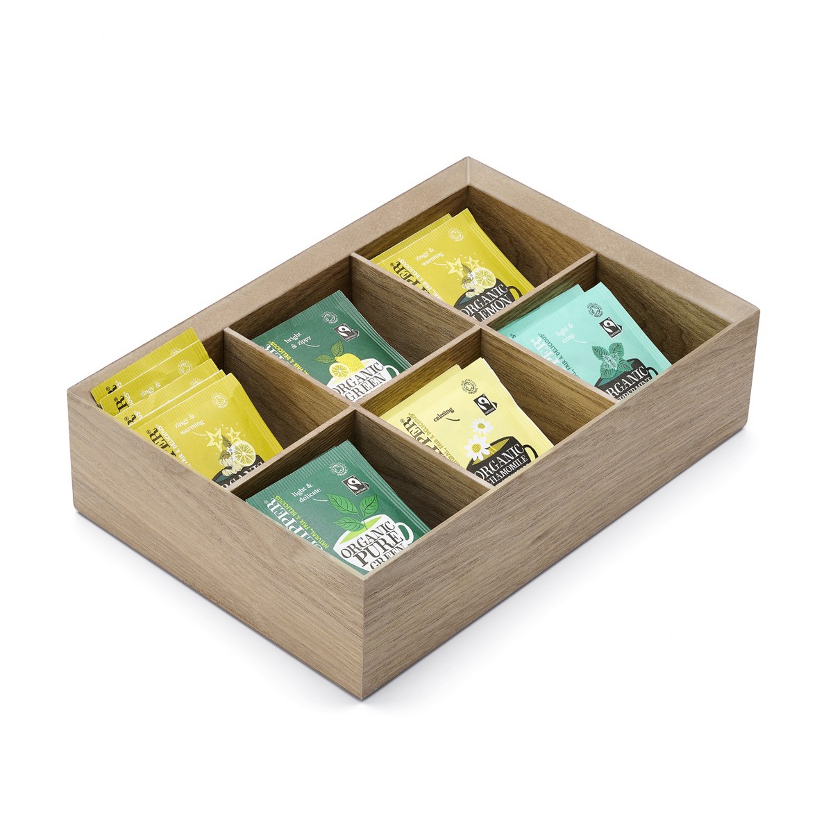Bredemeijer Wooden Tea Box with Marble-Look Lid, 6 Compartments – image 3
