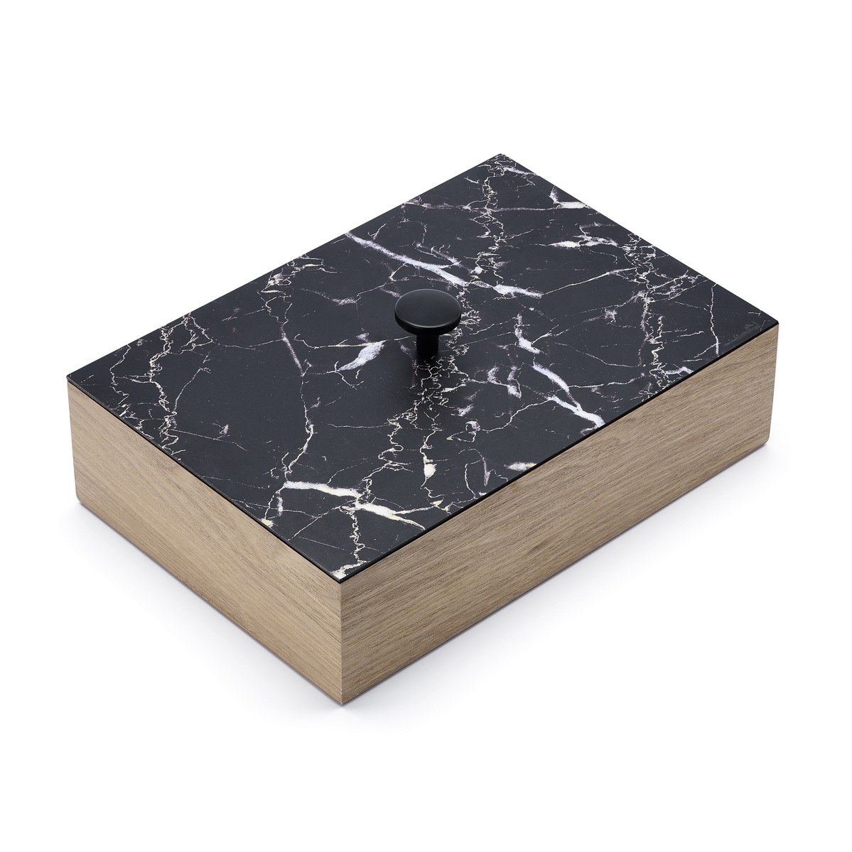 Bredemeijer Wooden Tea Box with Marble-Look Lid, 6 Compartments – image 2