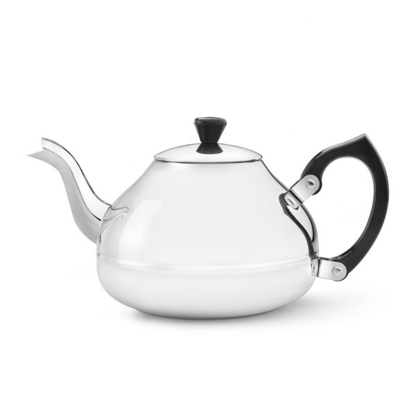 Bredemeijer Ceylon Stainless Steel Teapot 1.2L – Polished with Black Fittings