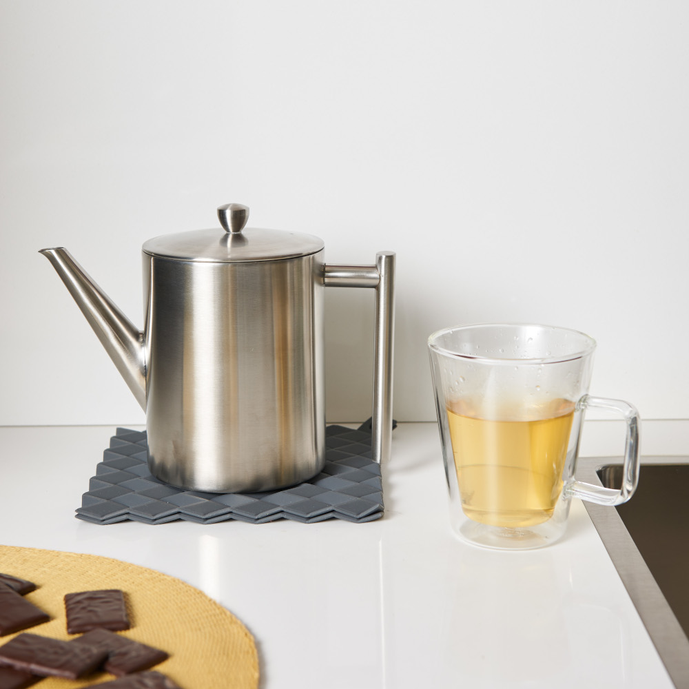 Bredemeijer Minuet Cylindre Double-Walled Teapot 1.2L – Satin Steel – image 2