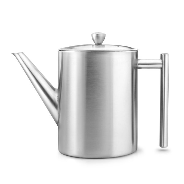 Bredemeijer Minuet Cylindre Double-Walled Teapot 1.2L – Satin Steel