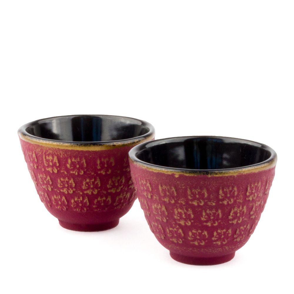 Bredemeijer Shanghai Cast Iron Teapot Gift Set 0.6L with 2 Cups – Pink & Gold – image 3