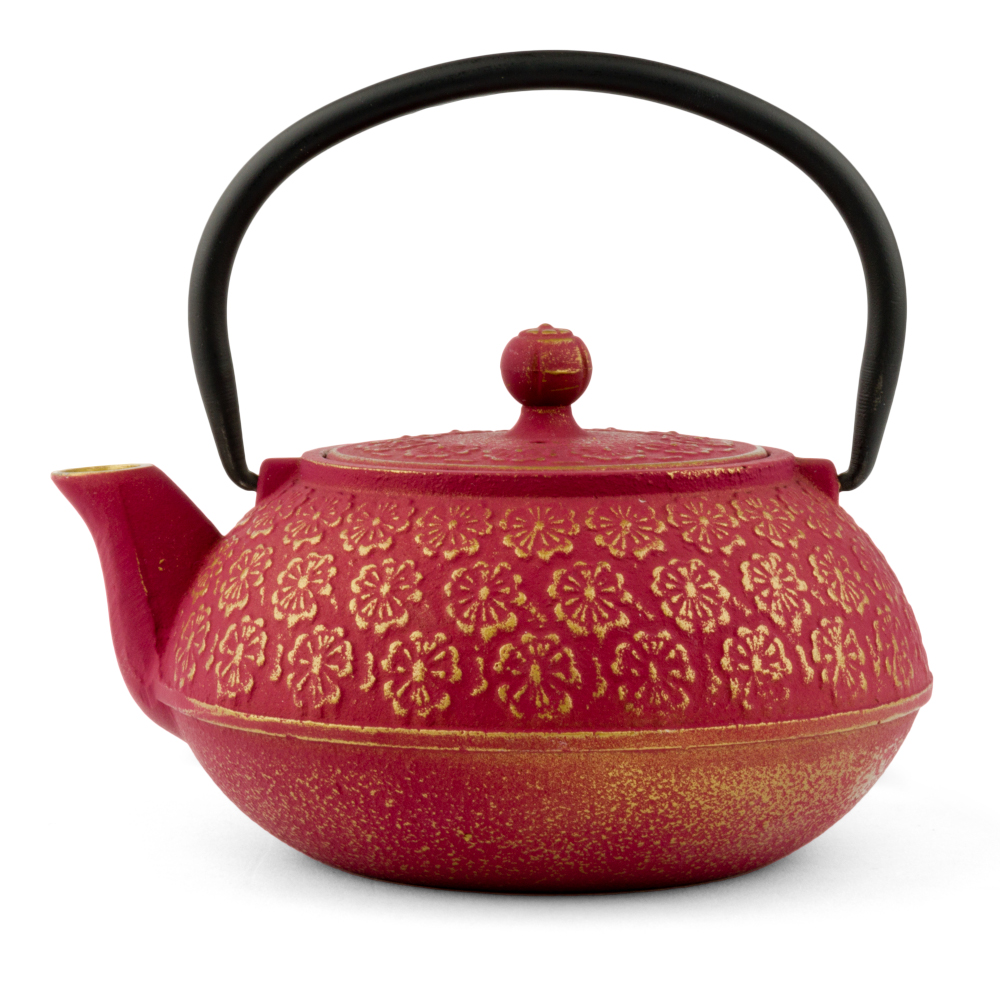 Bredemeijer Shanghai Cast Iron Teapot Gift Set 0.6L with 2 Cups – Pink & Gold – image 2