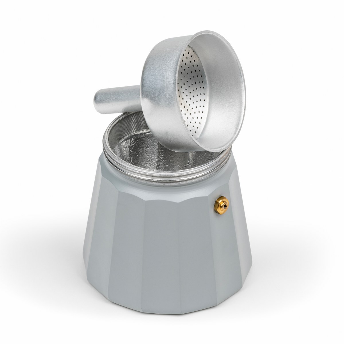 Leopold Vienna Moshi Recycled Aluminium Stovetop Espresso Maker, 6 Cup – Grey – image 5