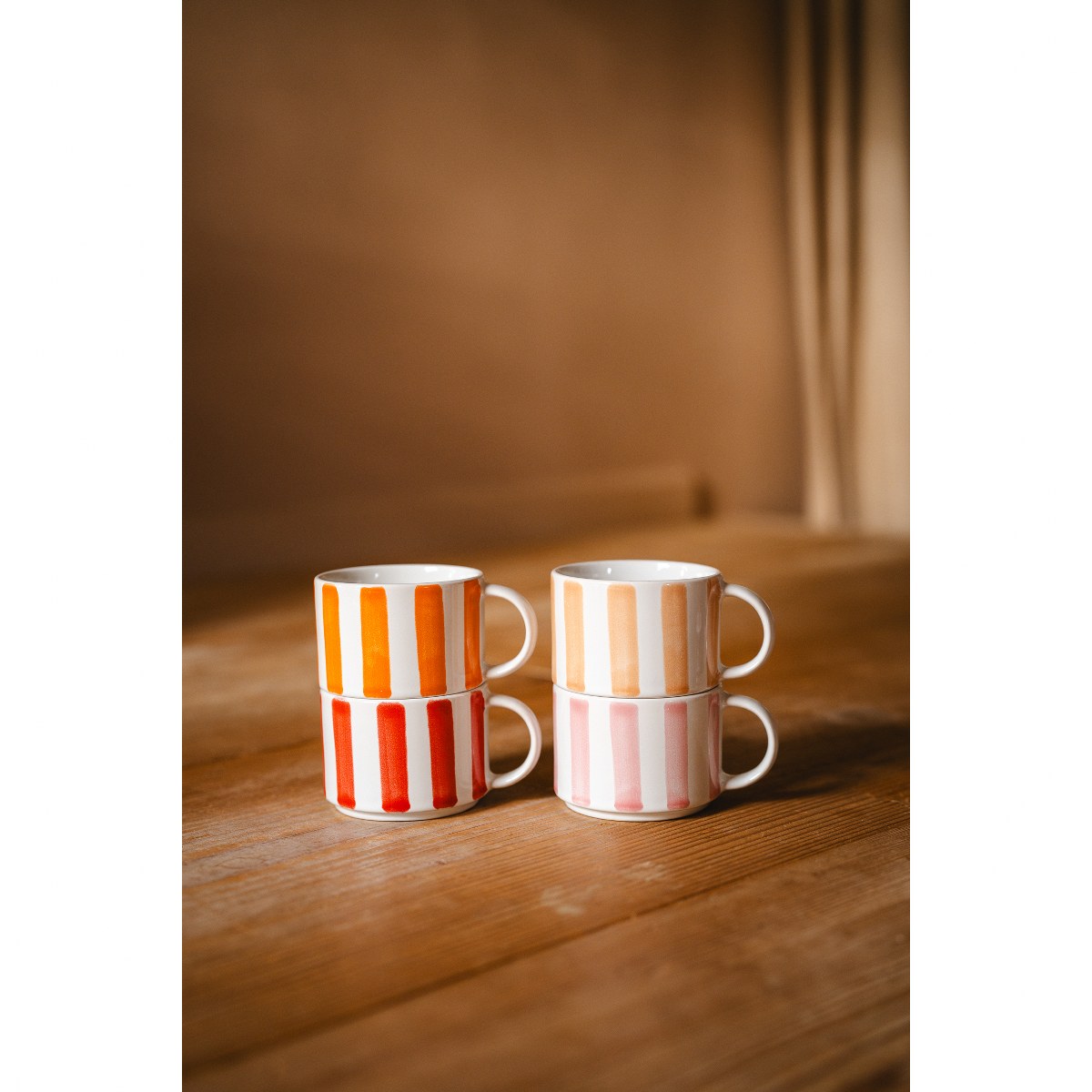 Leopold Vienna Franca Hand-Painted Stoneware Coffee Cups, Set of 4 – image 6