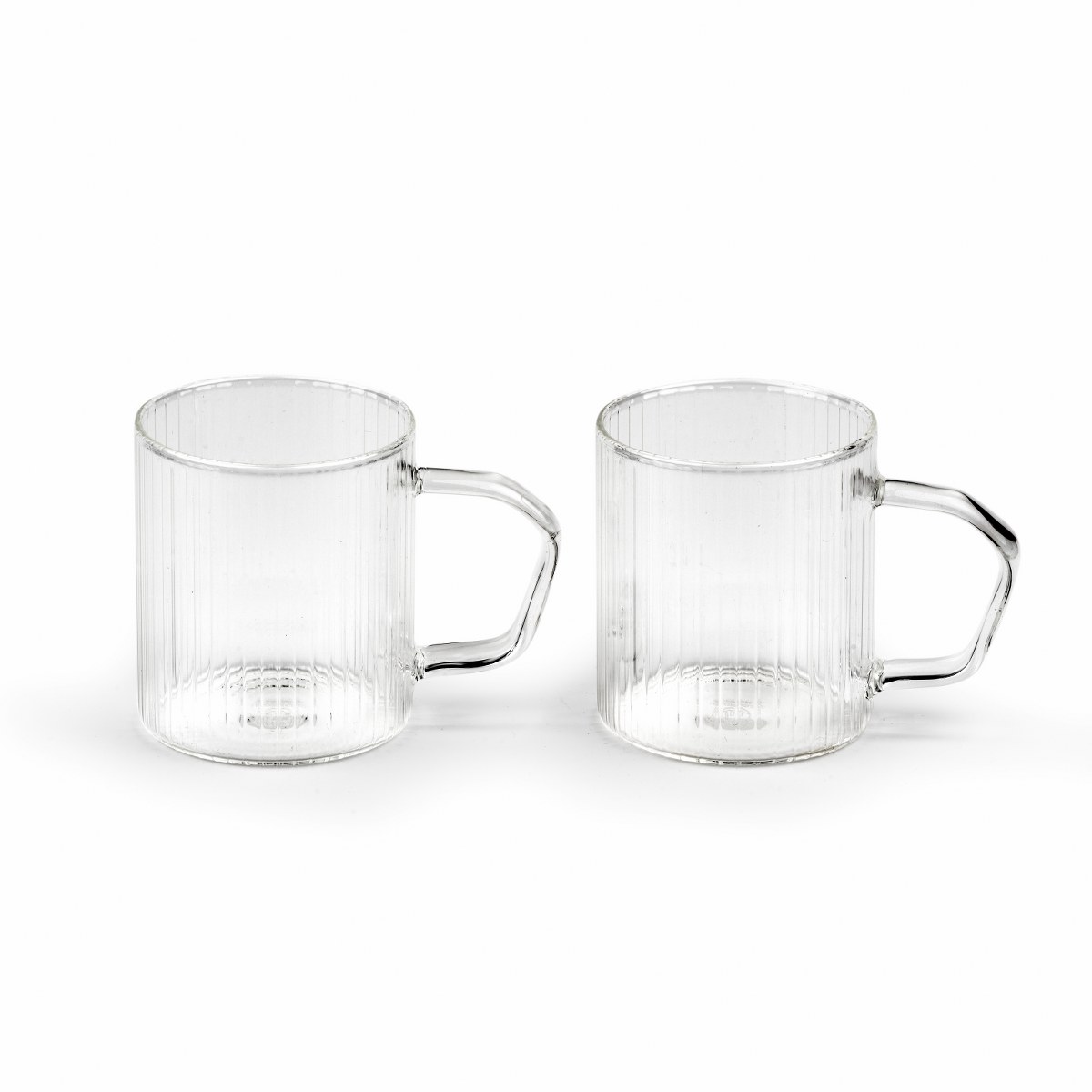 Leopold Vienna Arusha Ribbed Glass Coffee Cups 200ml, Set of 2 – image 2