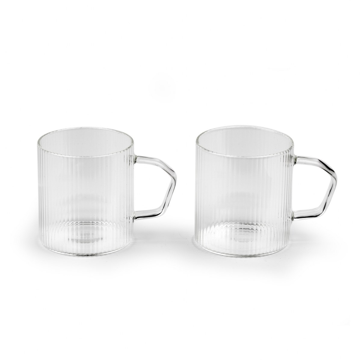 Leopold Vienna Arusha Ribbed Glass Cappuccino Cups 300ml, Set of 2 – image 2