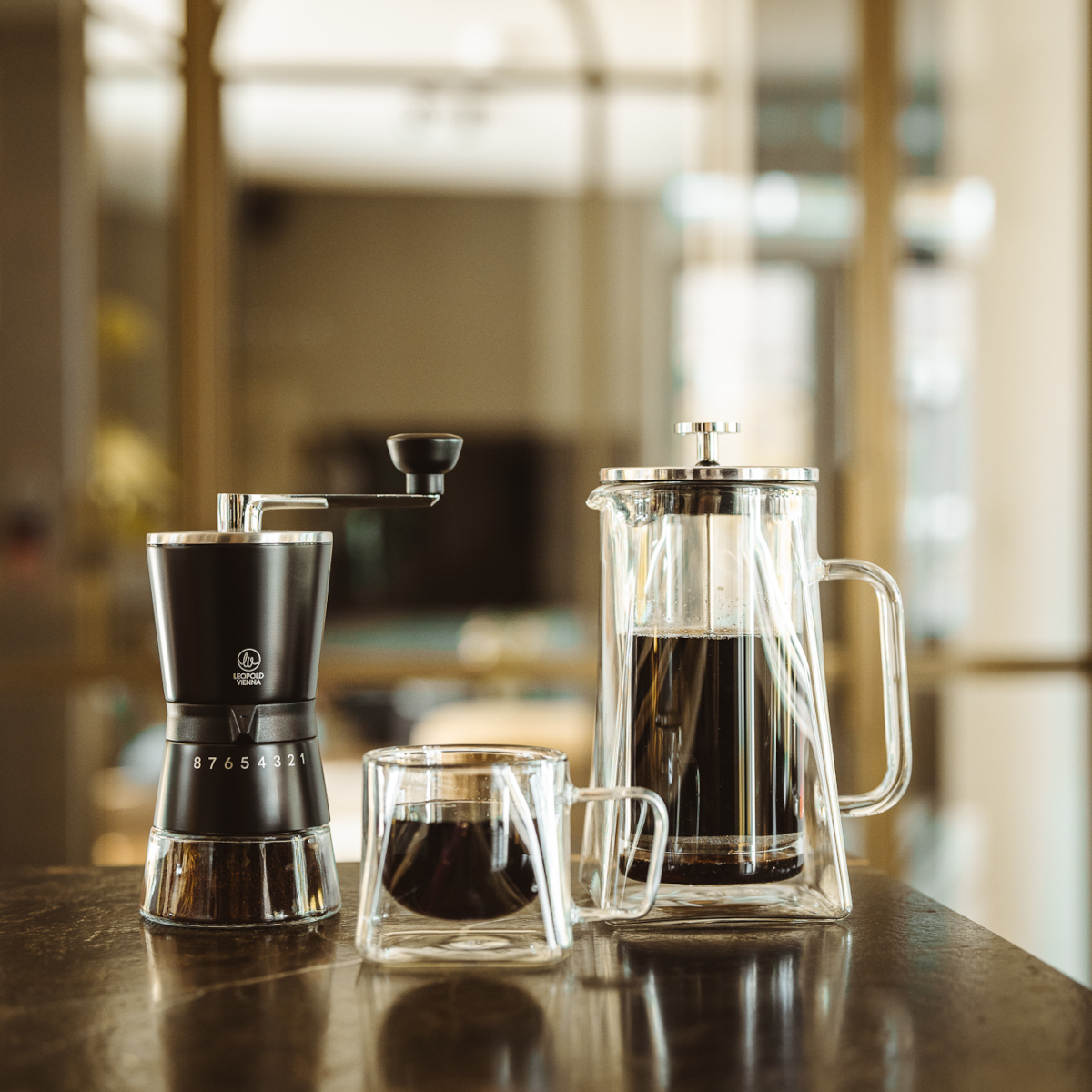 Leopold Vienna Bologna Coffee Grinder Gift Set – Black – image 2