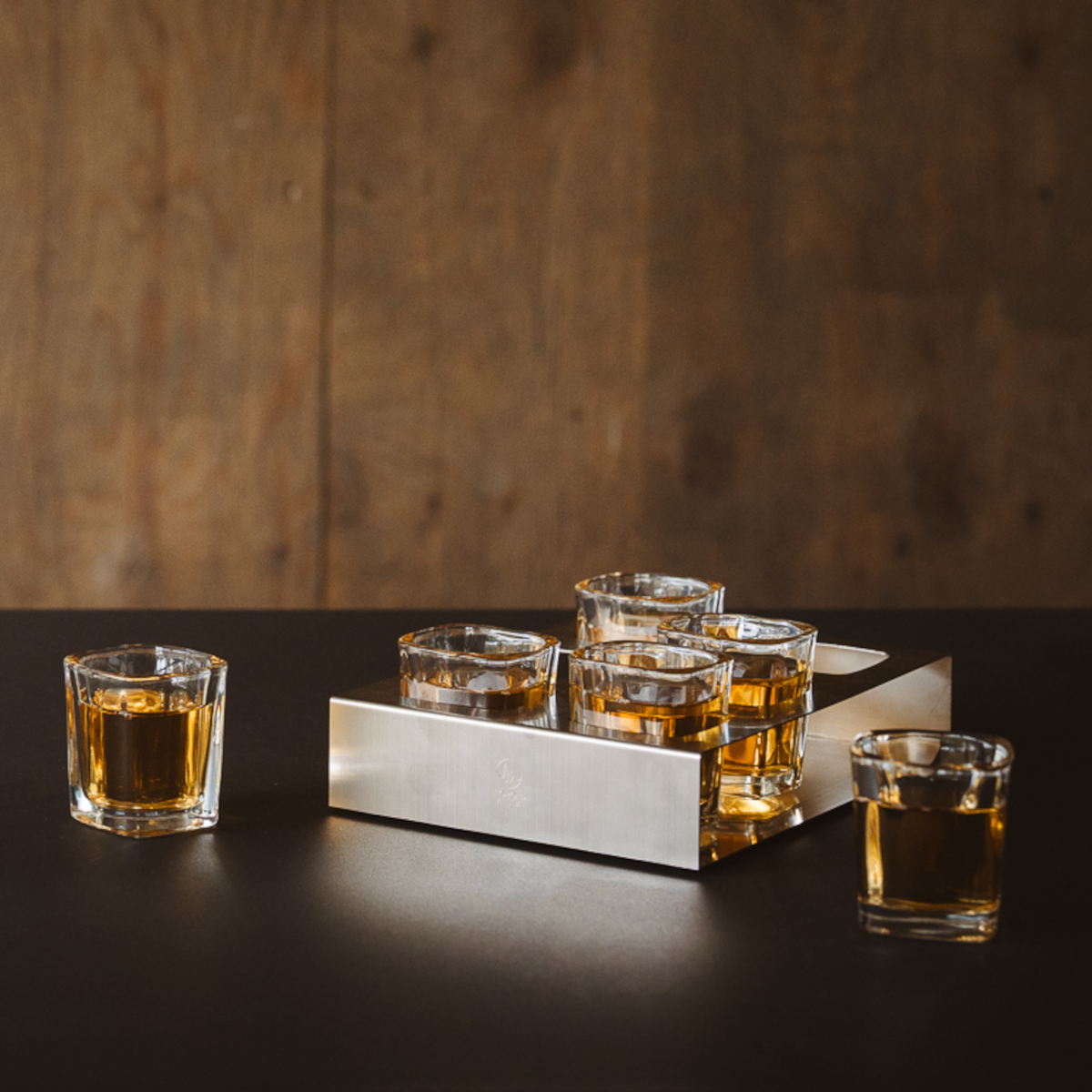 Leopold Vienna Shot Glasses Gift Set of 6 with Steel Tray – image 5