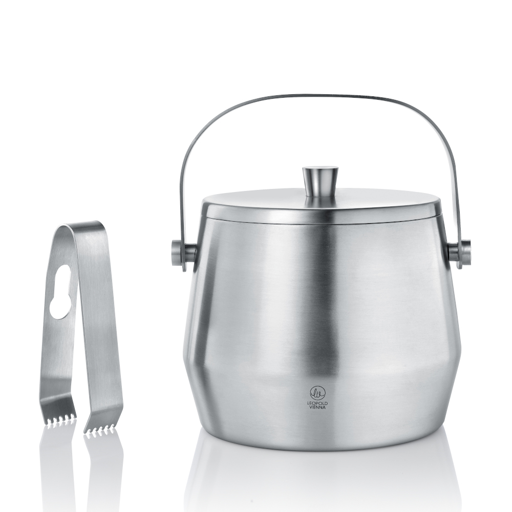 Leopold Vienna Double-Walled Ice Bucket 1L with Lid & Tongs – image 2