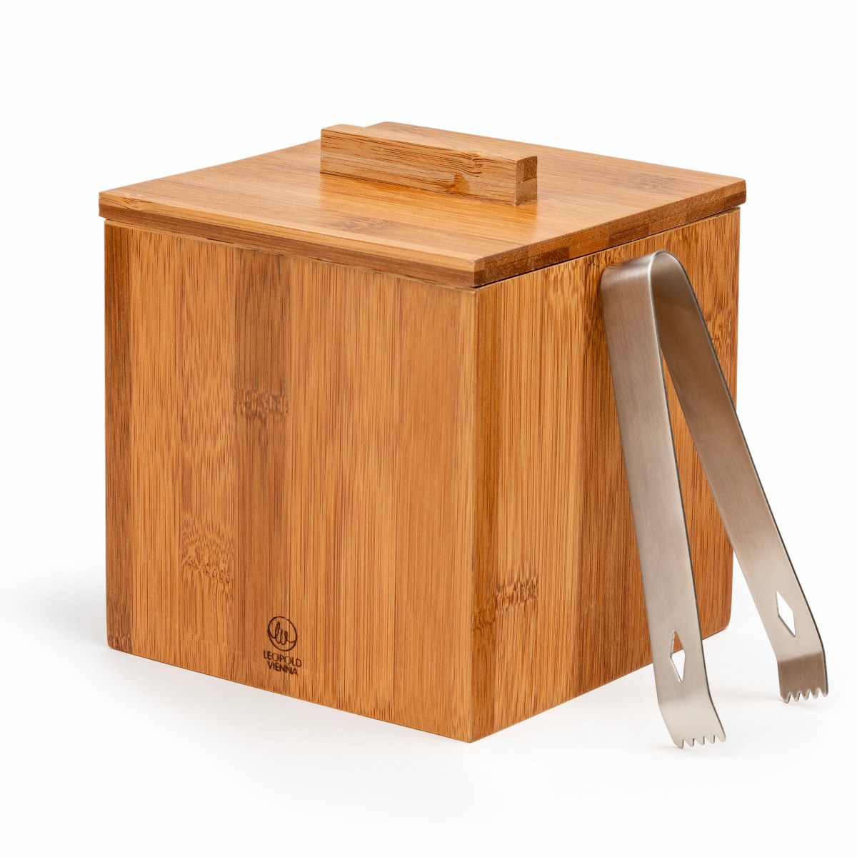 Leopold Vienna Barolo Bamboo Ice Bucket 1.8L with Tongs – image 2