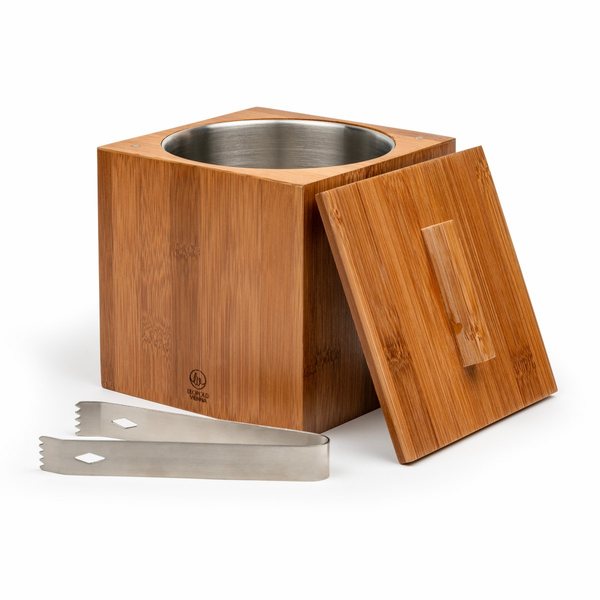 Leopold Vienna Barolo Bamboo Ice Bucket 1.8L with Tongs