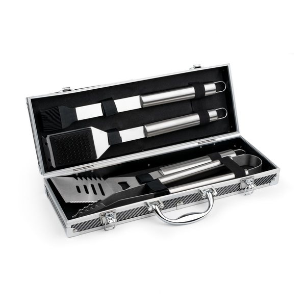 Leopold Vienna BBQ Tool Case with 4 Stainless Steel Utensils