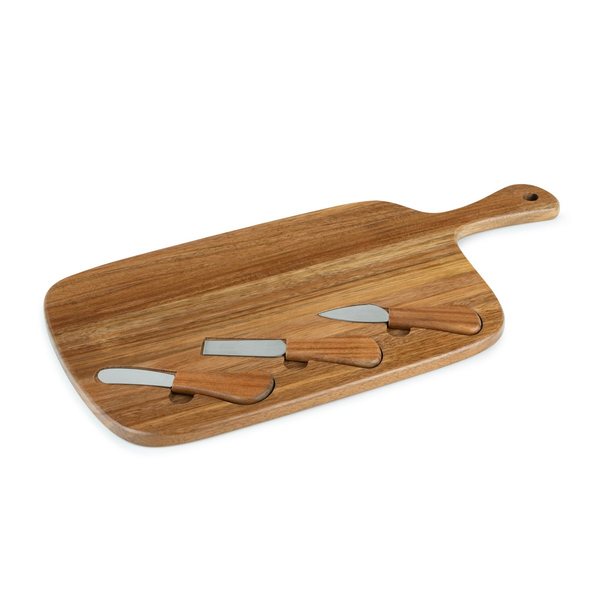 Leopold Vienna Oviedo Acacia Cheese Board with 3 Knives
