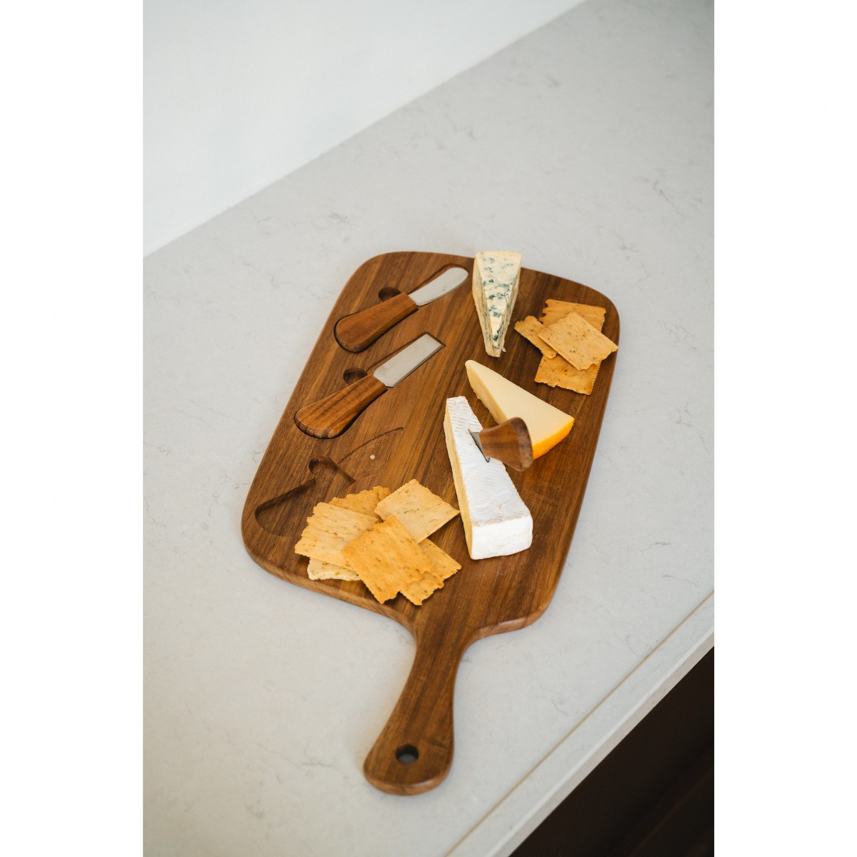 Leopold Vienna Oviedo Acacia Cheese Board with 3 Knives – image 5