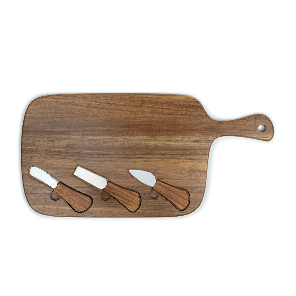 Leopold Vienna Oviedo Acacia Cheese Board with 3 Knives – image 2