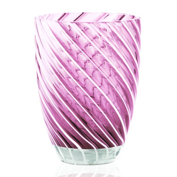 Italesse Vertigo Hand-Blown Glass Tumbler 380ml – Amethyst & White