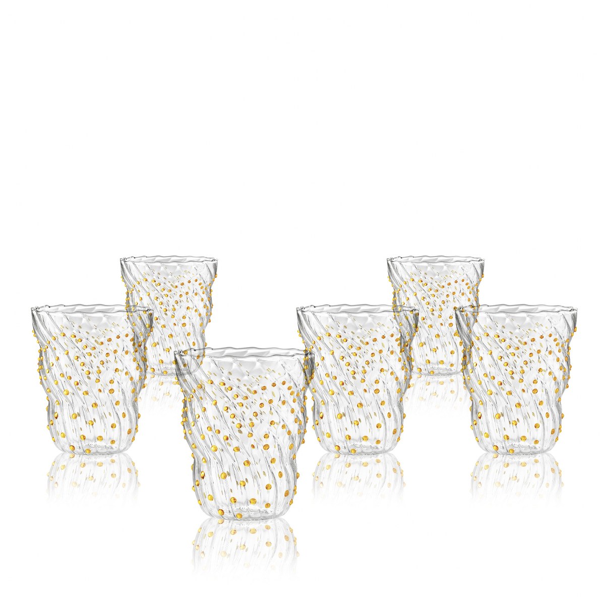 Italesse Twist Pua Hand-Blown Glass Tumbler 370ml – Clear & Amber – image 2