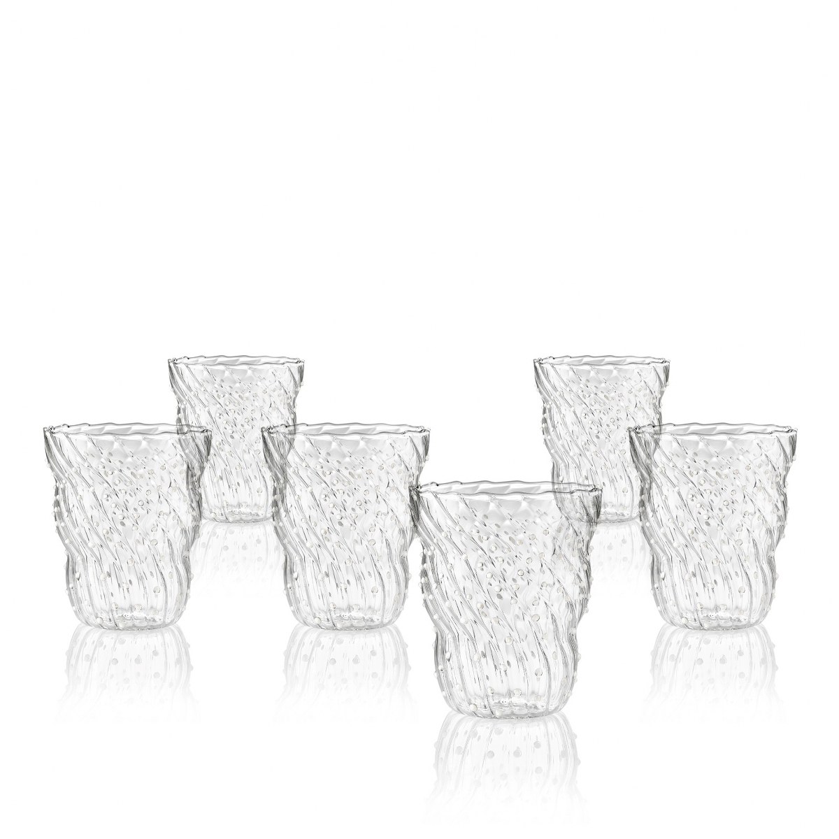 Italesse Twist Pua Hand-Blown Glass Tumbler 370ml – Clear & White – image 2
