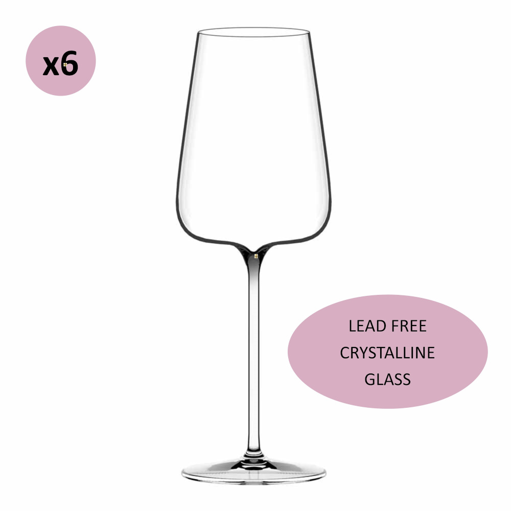 Italesse Etoile Blanc White Wine Glasses, Set of 6 – 570ml Crystalline Glass – image 4