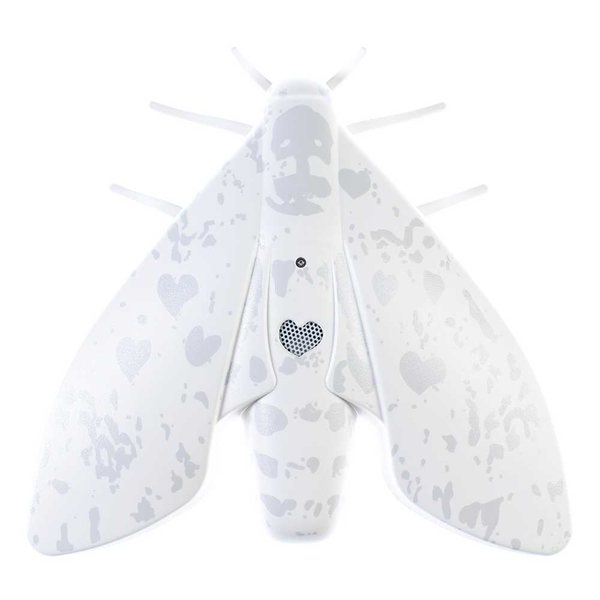 Jalo Lento 10 Designer Smoke Alarm – White Moth, 10-Year Battery