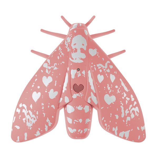 Jalo Lento 10 Designer Smoke Alarm – Pink Moth, 10-Year Battery